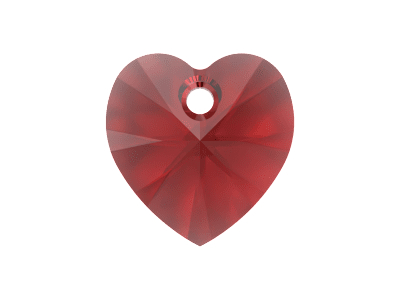 rote, facettierte Glasperlen Kristall Anhänger Herz, 10mm, F