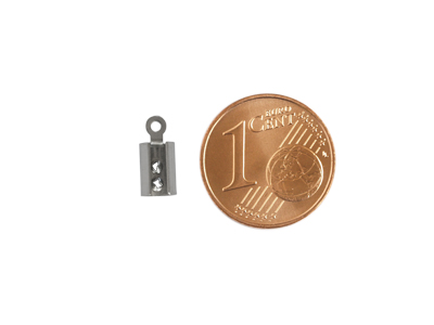 Abschlussklemmen für 3mm Bänder, Bild 2 mit Größenvergleich