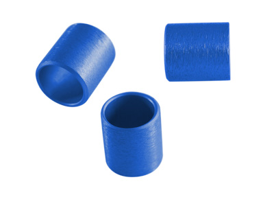 Aluminium Schmuckelemente, blaue Röhrchen mit 10mm Innendurchmesser, Bild 1