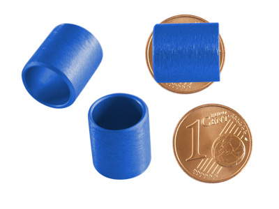 Aluminium Schmuckelemente, blaue Röhrchen mit 10mm Innendurchmesser, Bild 2