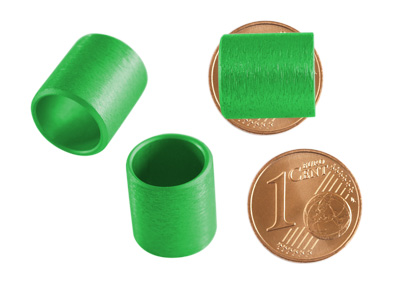 Aluminium Schmuckelemente, grüne Röhrchen mit 10mm Innendurchmesser, Bild 2
