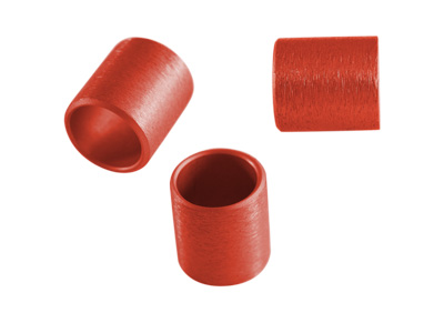 Aluminium Schmuckelemente, rote Röhrchen mit 10mm Innendurchmesser, Bild 1