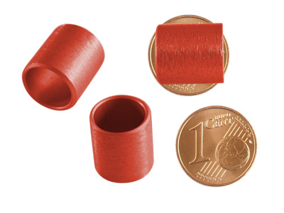 Aluminium Schmuckelemente, rote Röhrchen mit 10mm Innendurchmesser, Bild 2