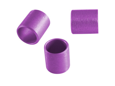 Aluminium Schmuckelemente, violette Röhrchen mit 10mm Innendurchmesser, Bild 1