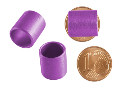 Aluminium Schmuckelemente, violette Röhrchen mit 10mm Innendurchmesser, Bild 2