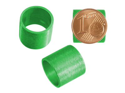 Aluminium Schmuckelemente, grüne Röhrchen mit 12mm Innendurchmesser, Bild 2