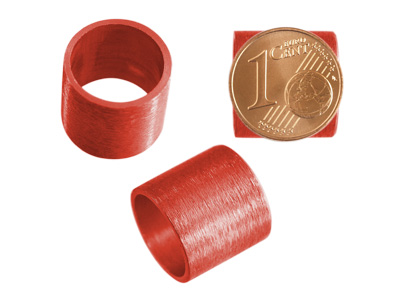 Aluminium Schmuckelemente, rote Röhrchen mit 12mm Innendurchmesser, Bild 2