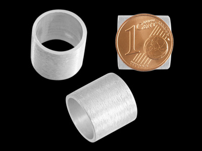 Aluminium Schmuckelemente, silberne Röhrchen mit 12mm Innendurchmesser, Bild 2