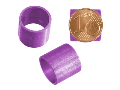 Aluminium Schmuckelemente, violette Röhrchen mit 12mm Innendurchmesser, Bild 2