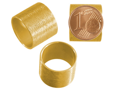 Aluminium Schmuckelemente, goldene Röhrchen mit 14mm Innendurchmesser, Bild 2