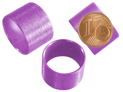 Aluminium Schmuckelemente, violette Röhrchen mit 16mm Innendurchmesser, Bild 2