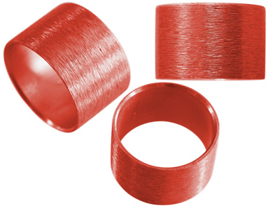 Aluminium Schmuckelemente, rote Röhrchen mit 18mm Innendurchmesser, Bild 1