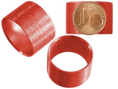 Aluminium Schmuckelemente, rote Röhrchen mit 18mm Innendurchmesser, Bild 2