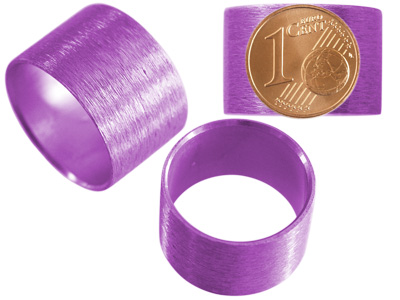 Aluminium Schmuckelemente, violette Röhrchen mit 18mm Innendurchmesser, Bild 2