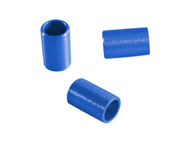 Aluminium Schmuckelemente, blaue Röhrchen mit 6mm Innendurchmesser, Bild 1