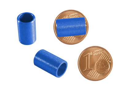 Aluminium Schmuckelemente, blaue Röhrchen mit 6mm Innendurchmesser, Bild 2