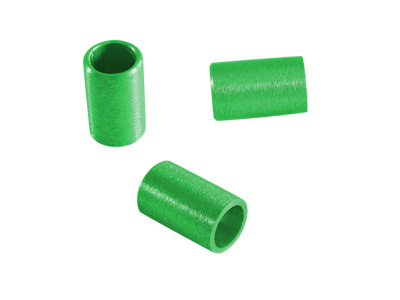 Aluminium Schmuckelemente, grüne Röhrchen mit 6mm Innendurchmesser, Bild 1