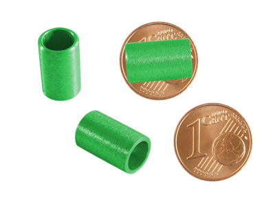 Aluminium Schmuckelemente, grüne Röhrchen mit 6mm Innendurchmesser, Bild 2