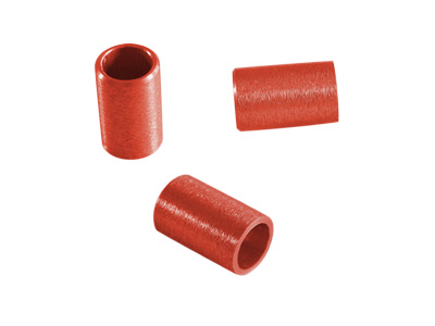 Aluminium Schmuckelemente, rote Röhrchen mit 6mm Innendurchmesser, Bild 1