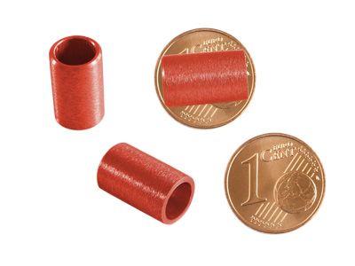 Aluminium Schmuckelemente, rote Röhrchen mit 6mm Innendurchmesser, Bild 2