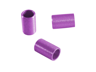 Aluminium Schmuckelemente, violette Röhrchen mit 6mm Innendurchmesser, Bild 1