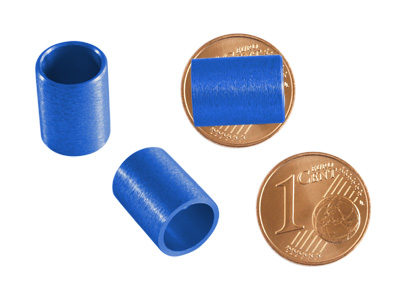Aluminium Schmuckelemente, blaue Röhrchen mit 8mm Innendurchmesser, Bild 2
