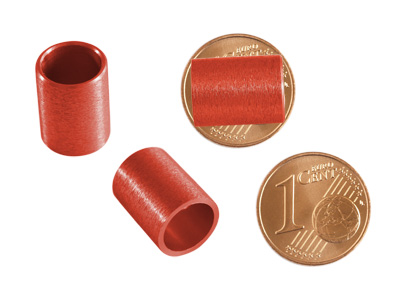 Aluminium Schmuckelemente, rote Röhrchen mit 8mm Innendurchmesser, Bild 2
