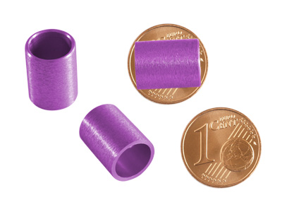 Aluminium Schmuckelemente, violette Röhrchen mit 8mm Innendurchmesser, Bild 2