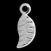 1 Pkg. (20 Stk.) Mini Charms, Blätter ~9x4mm, silberfarbig