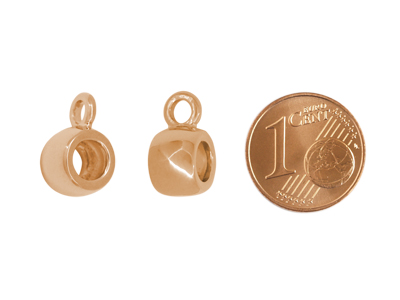 Anhaengerverbinder rosegold mit Größenvergleich