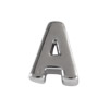 Buchstabenperle aus Metall 3x7mm, Buchstabe A, platinfarbig