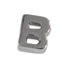 Buchstabenperle aus Metall 3x7mm, Buchstabe B, platinfarbig