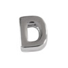 Buchstabenperle aus Metall 3x7mm, Buchstabe D, platinfarbig
