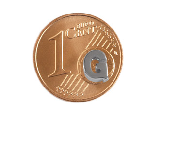 kleine Buchstabenperlen, Alphabetperlen für Armbänder , Bild 2 mit Größenvergleich