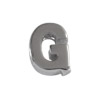 Buchstabenperle aus Metall 3x7mm, Buchstabe G, platinfarbig