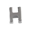 Buchstabenperle aus Metall 3x7mm, Buchstabe H, platinfarbig