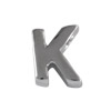 Buchstabenperle aus Metall 3x7mm, Buchstabe K, platinfarbig