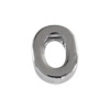 Buchstabenperle aus Metall 3x7mm, Buchstabe O, platinfarbig