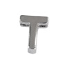 Buchstabenperle aus Metall 3x7mm, Buchstabe T, platinfarbig