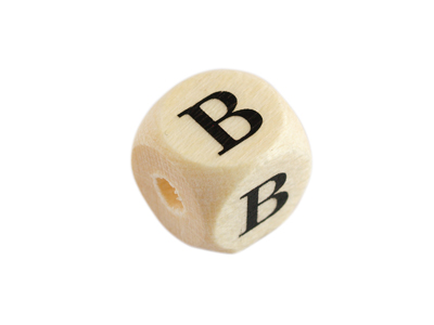 Holzwürfel Perle Buchstabe B