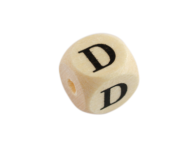 Holzwürfel Perle Buchstabe D