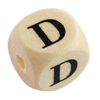 1 Stk. Buchstabenperle - Holzwürfel 10mm - D