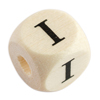 1 Stk. Buchstabenperle - Holzwürfel 10mm - I