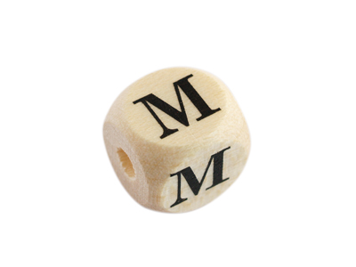 Holzwürfel Perle Buchstabe M