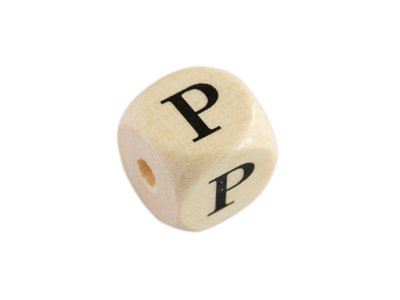 Holzwürfel Perle Buchstabe P