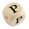 1 Stk. Buchstabenperle - Holzwürfel 10mm - P