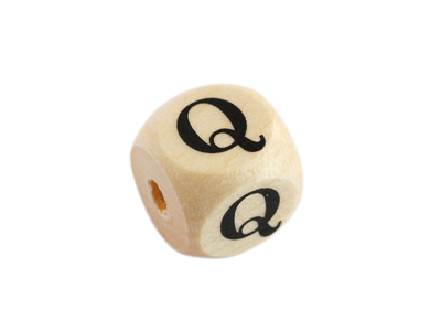 Holzwürfel Perle Buchstabe Q