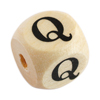 1 Stk. Buchstabenperle - Holzwürfel 10mm - Q
