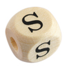 1 Stk. Buchstabenperle - Holzwürfel 10mm - S