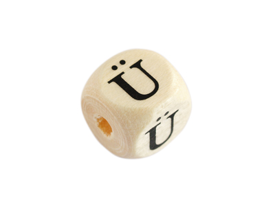 Holzwürfel Perle Buchstabe Ü